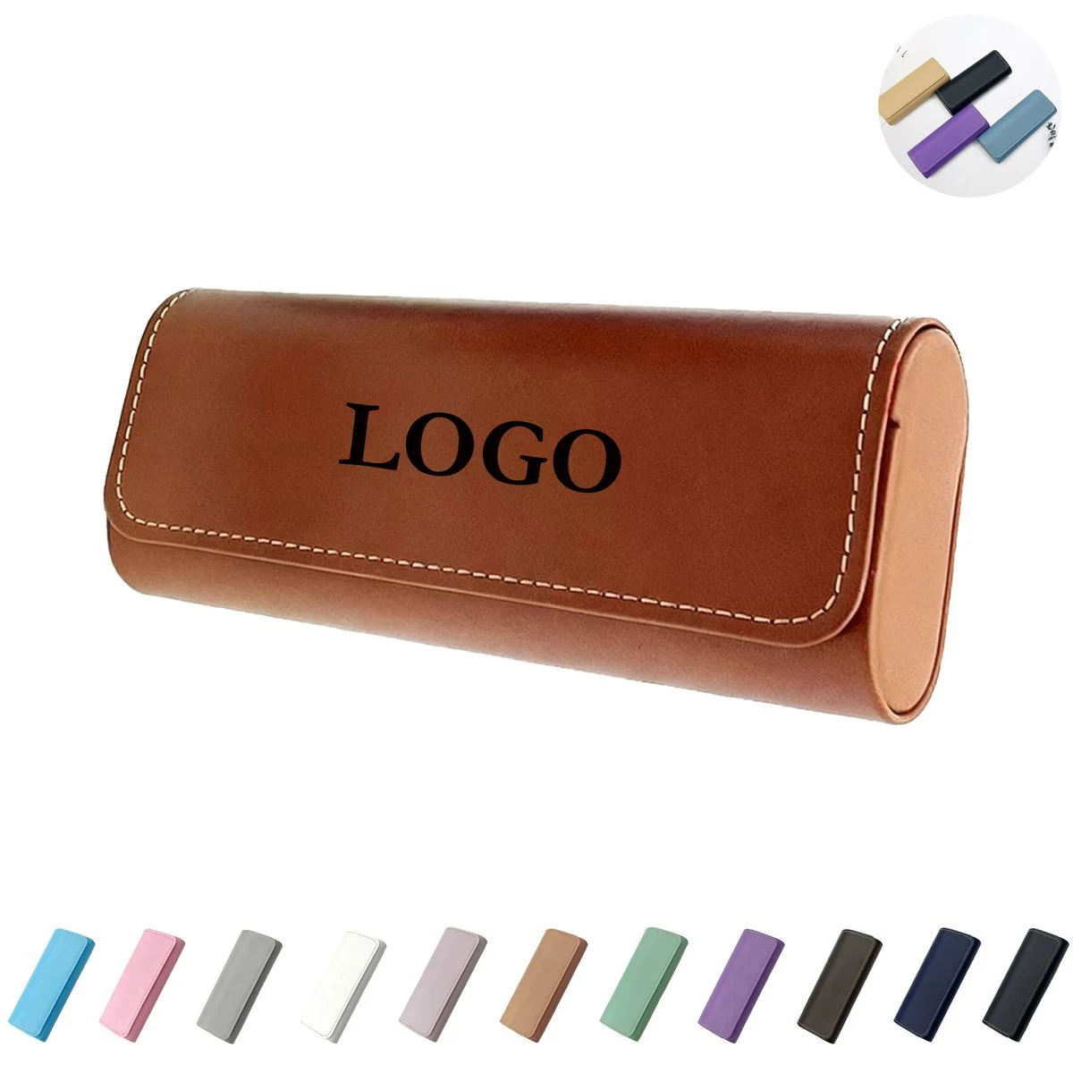 Hard Shell Leather Eyeglasses Case 1