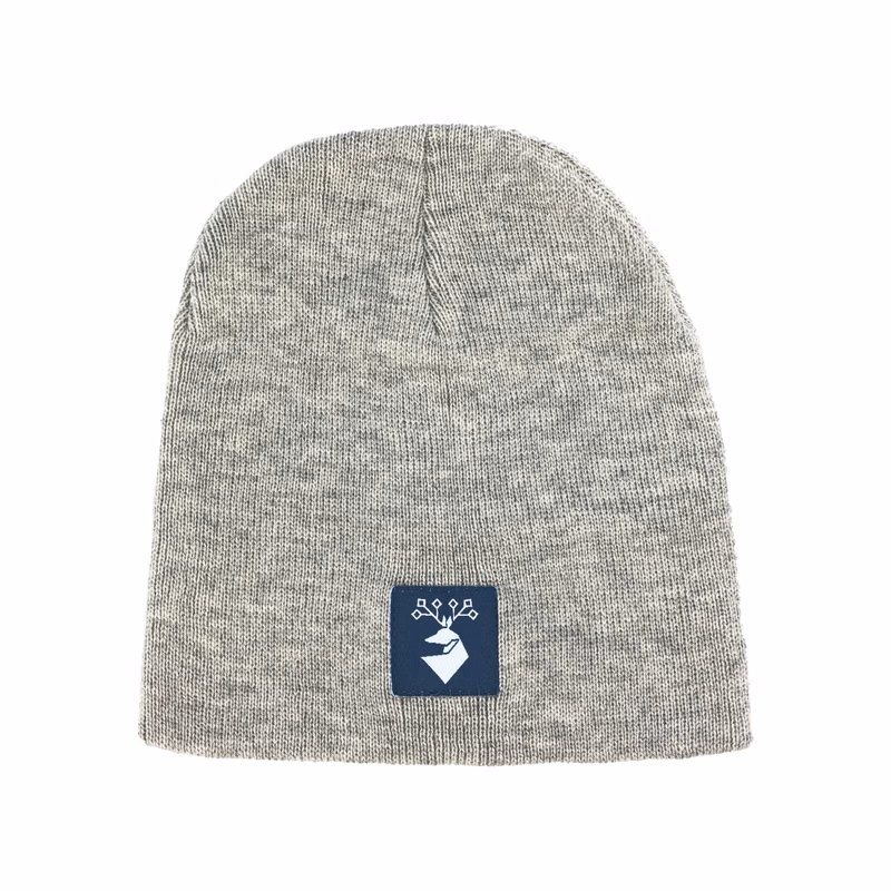 Knit Beanie w/ Sewn Woven Patch