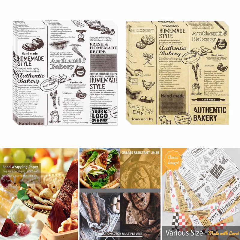 7"x7" Water Grease Resistant Greaseproof Liners Premium Deli Food Paper Sheet