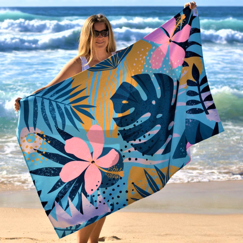 30"x 60" Sublimated Plush Microfiber Beach Towel