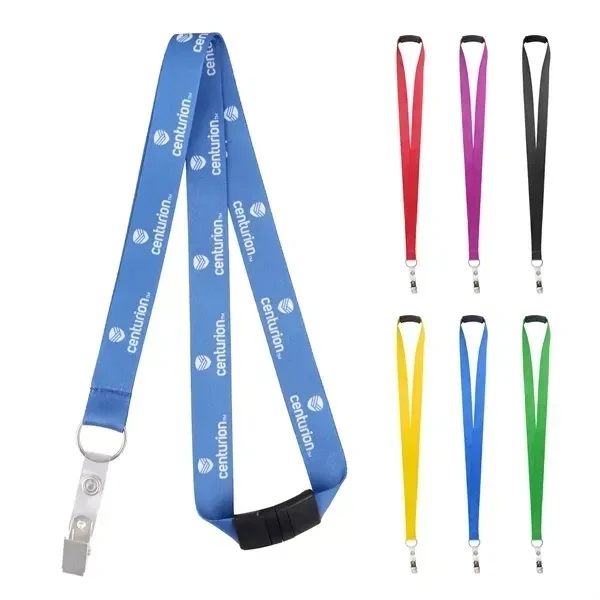 Custom 36 inch Polyester Lanyard with Bulldog Clip and Ring — Employee Trade Show Item 1