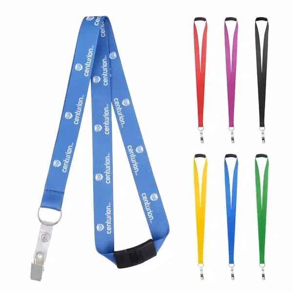 Custom 36 inch Polyester Lanyard with Bulldog Clip and Ring — Employee Trade Show Item