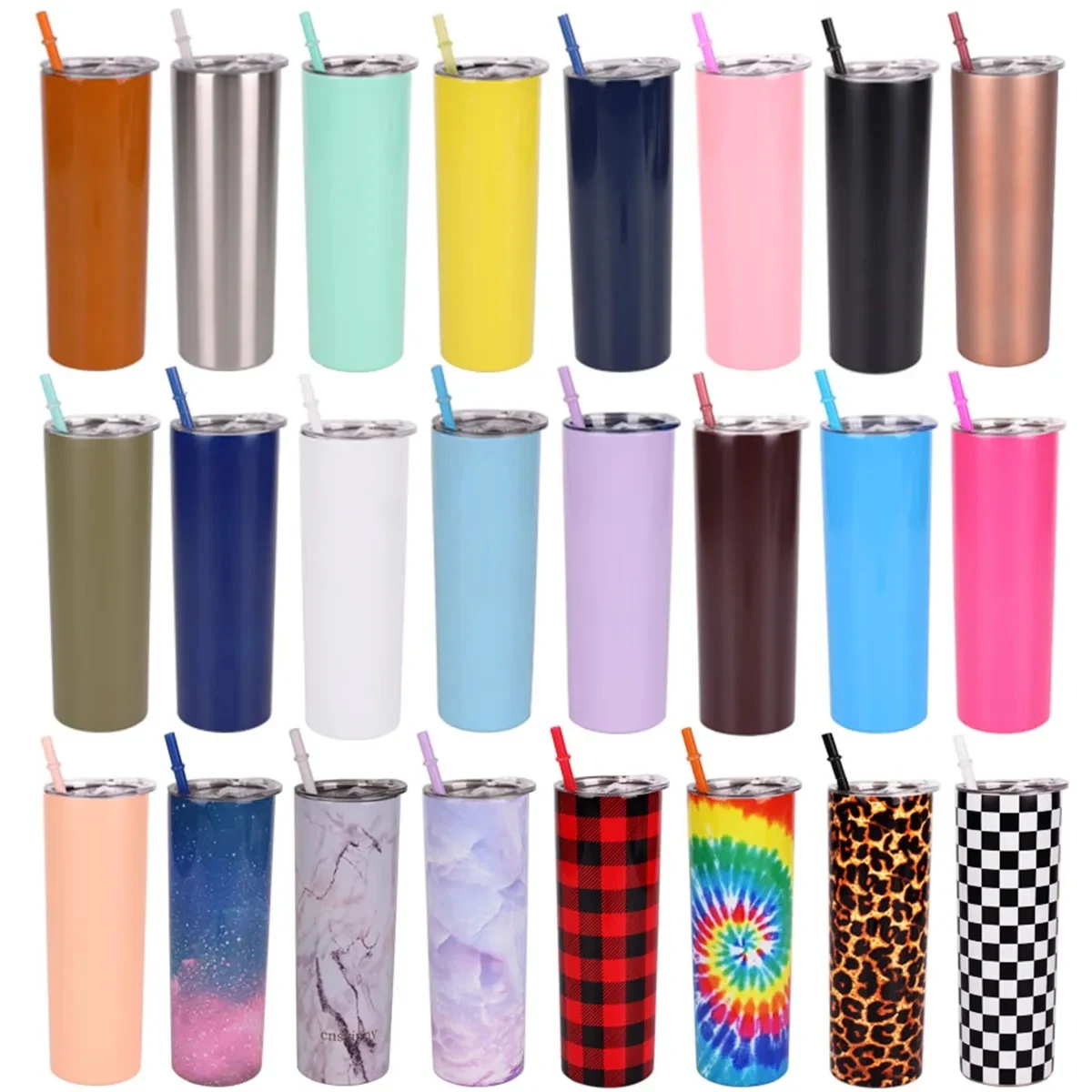 20oz Insulated Coffee Tumbler Cup with Lid and Straw 1