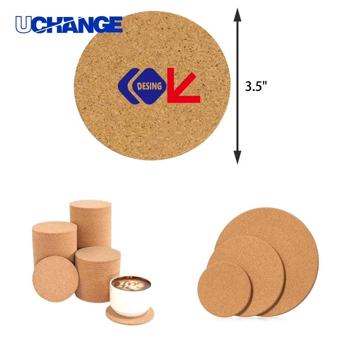 Round Corkwood Coaster Mat 1