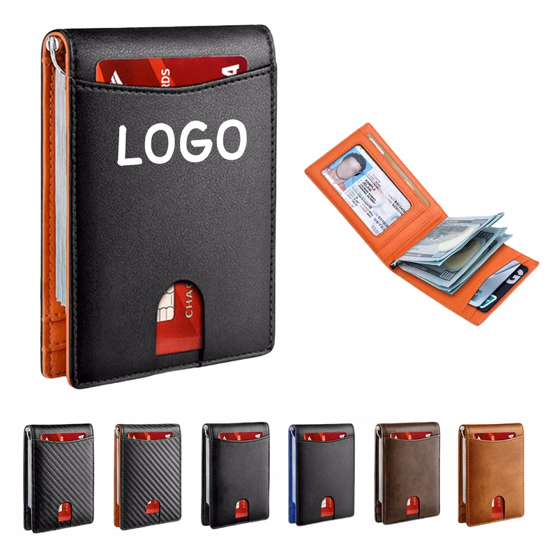 RFID Shielded Bifold Wallet - Genuine Leather & Durable
