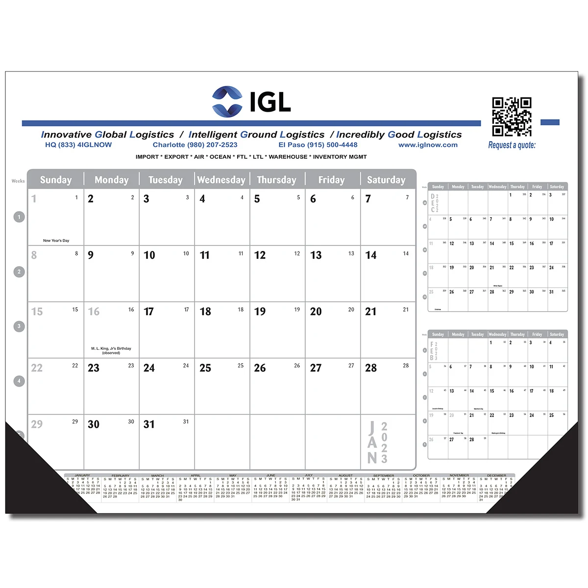 The Silver Fox Desk Pad Calendar 1