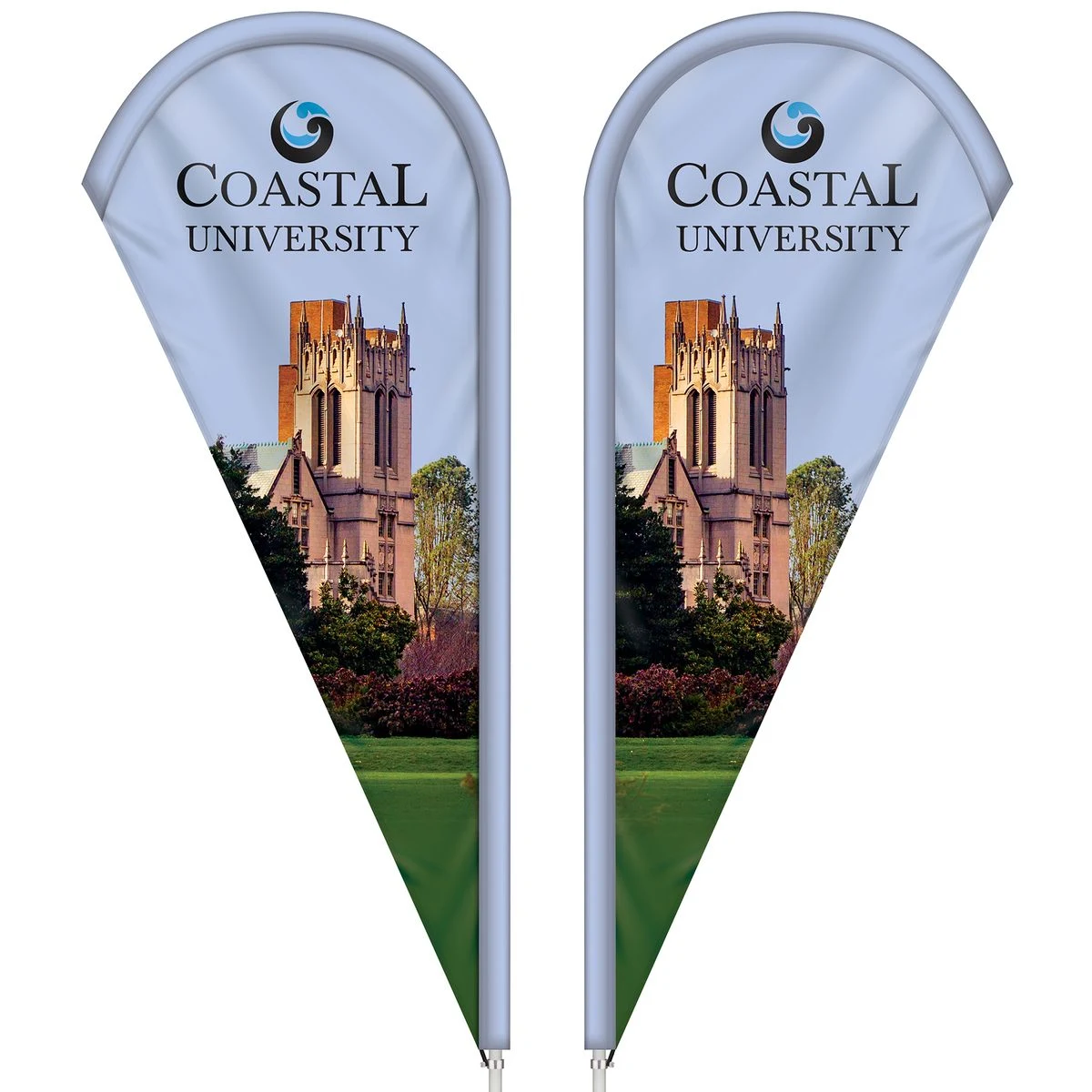 3' x 8' Custom Double Sided Teardrop Flag 1