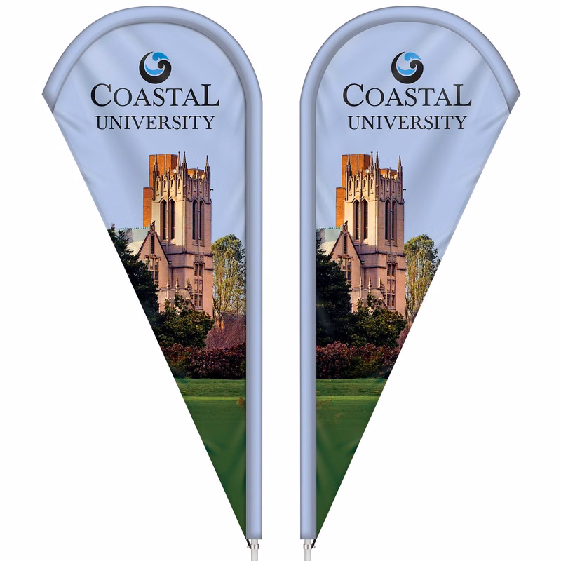 3' x 8' Custom Double Sided Teardrop Flag