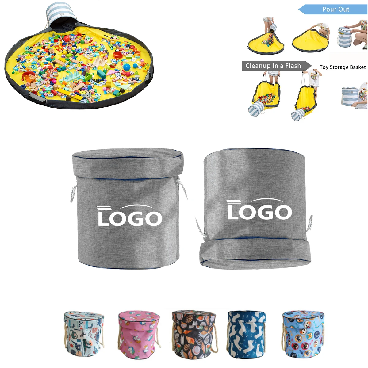 Household Children's Toy Storage Bucket 1
