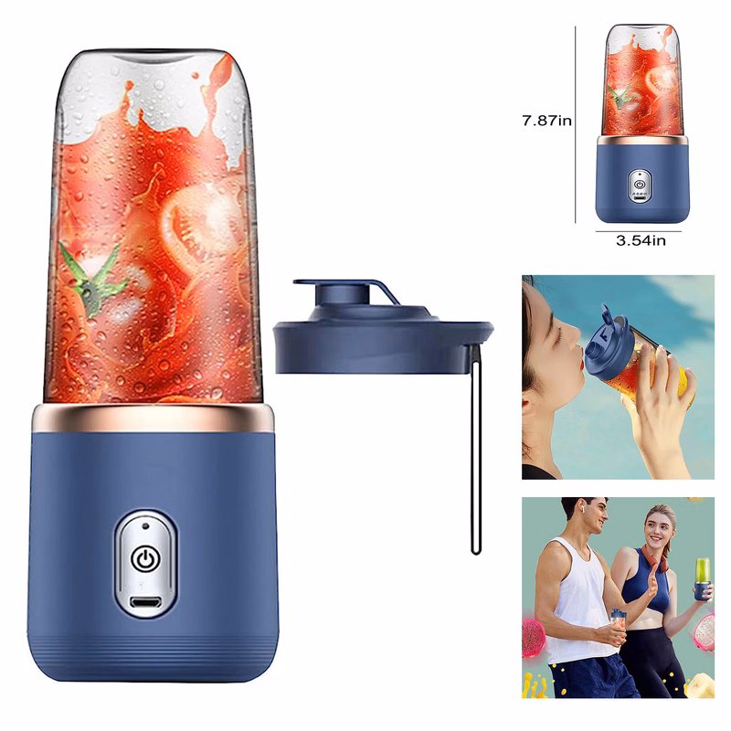 USB Portable Blenders Fruit Juicer USB Rechargeable With 6 Blades