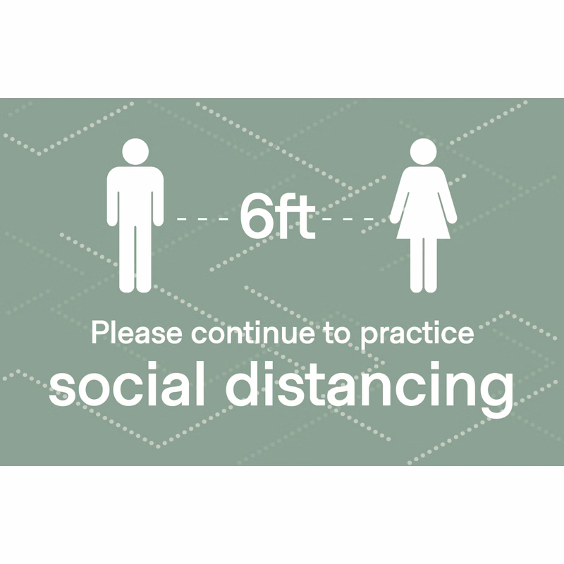 Social Distancing Poster, 2 Sizes, 6 Pack, Multiple  colors