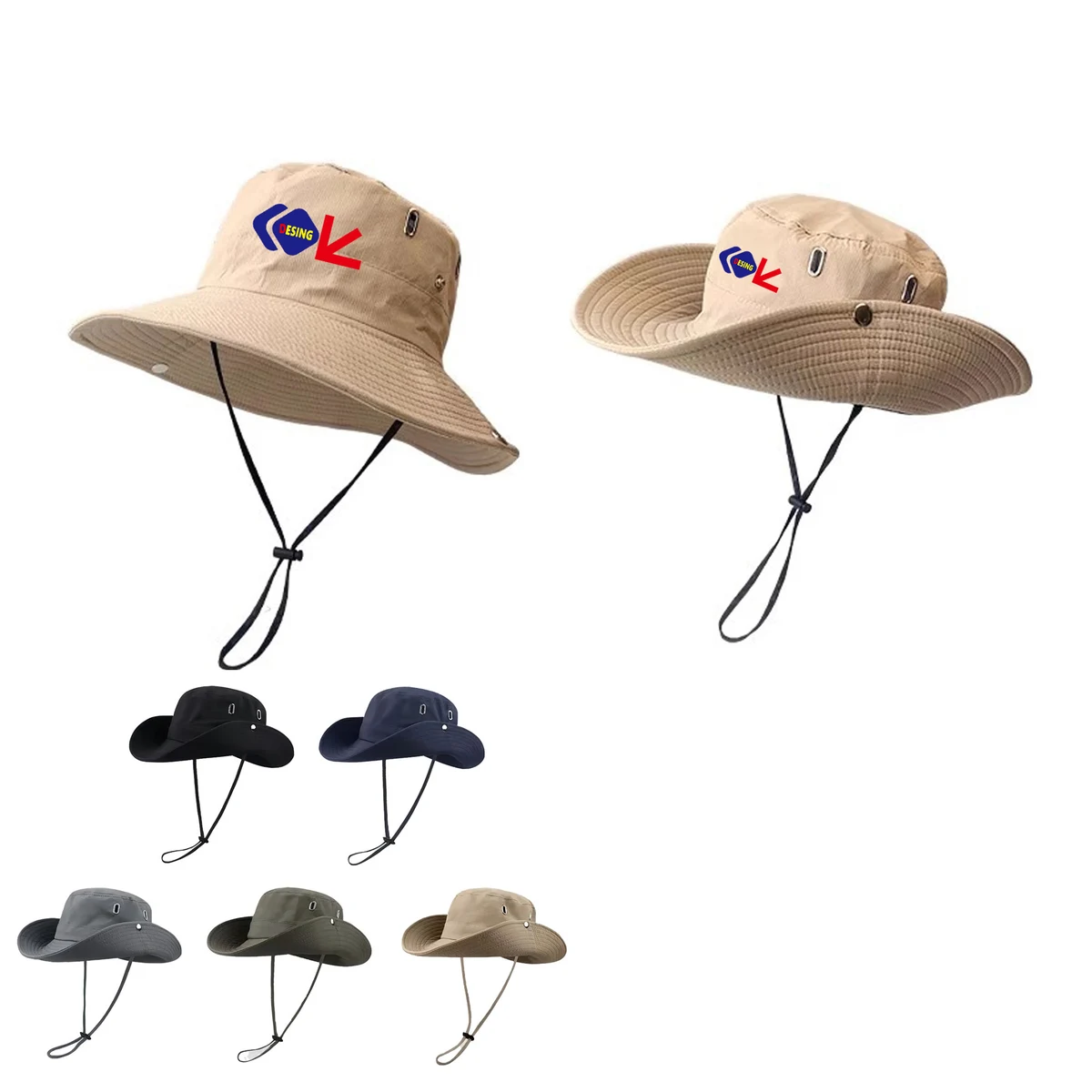 Custom UV Protection Premium Wide Brim Sun Bucket Hat MOQ30 1