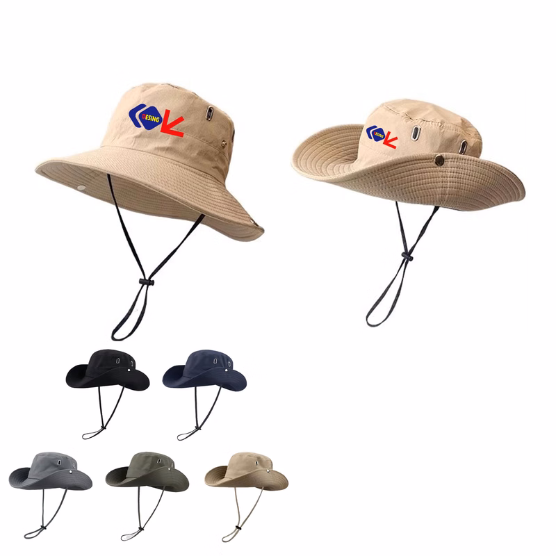 Custom UV Protection Premium Wide Brim Sun Bucket Hat MOQ30