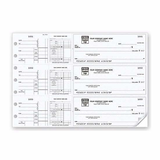 Payroll dual-purpose checks, 3-on-a-page