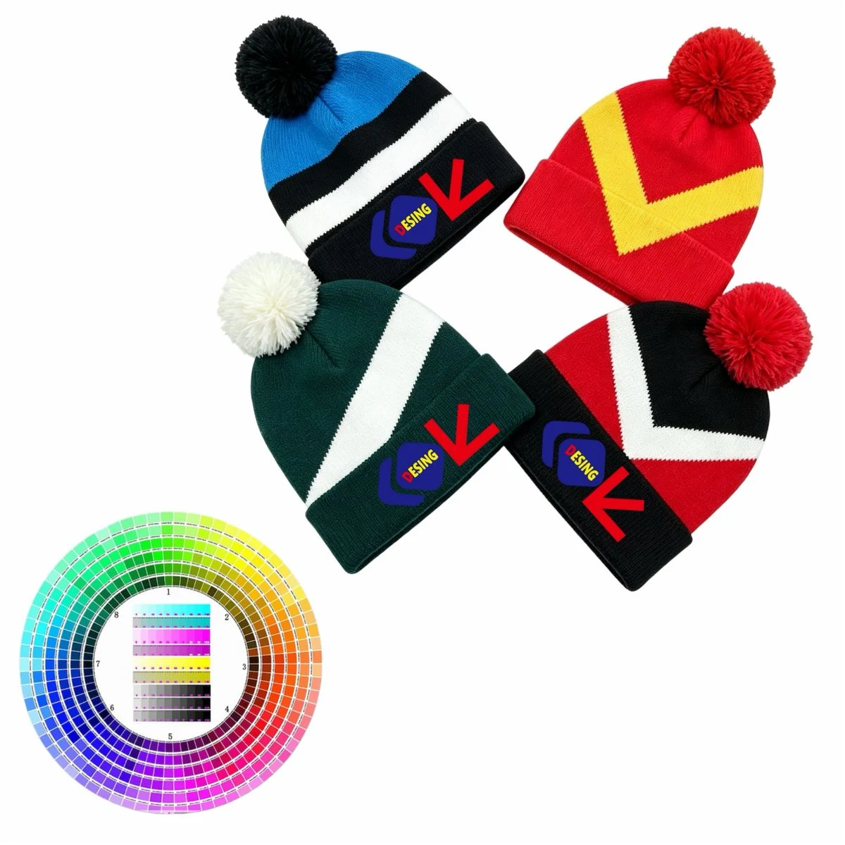Jacquard Woven Folded Cuff Acrylic Beanie 1