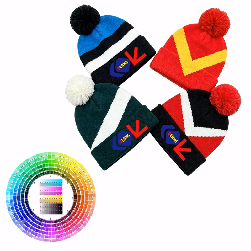 Jacquard Woven Folded Cuff Acrylic Beanie