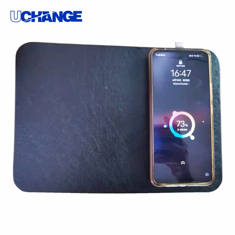 Faux Leather Wireless Charging Mouse Pad