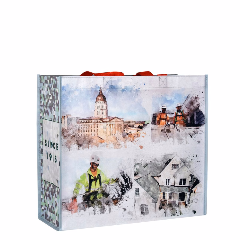Custom 120g Laminated Non-Woven Promotional Tote Bag 16"x14"x6"
