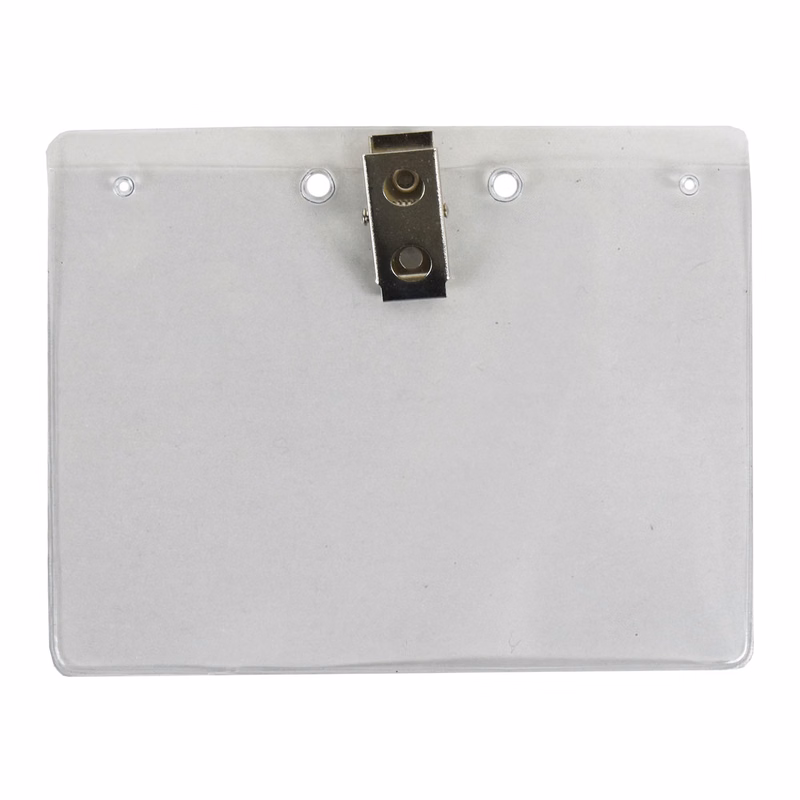 4x3 inch Horizontal Vinyl Badge Holder With Swivel Clip