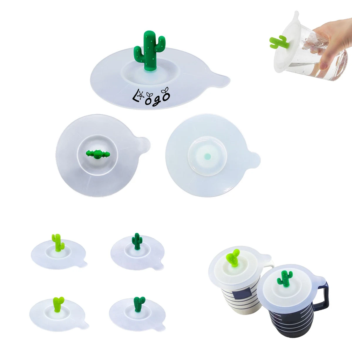 Cactus Sealed Silicone Mug Lid 1