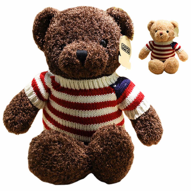 Stars Stripes Knit Sweater Plush Bear Doll