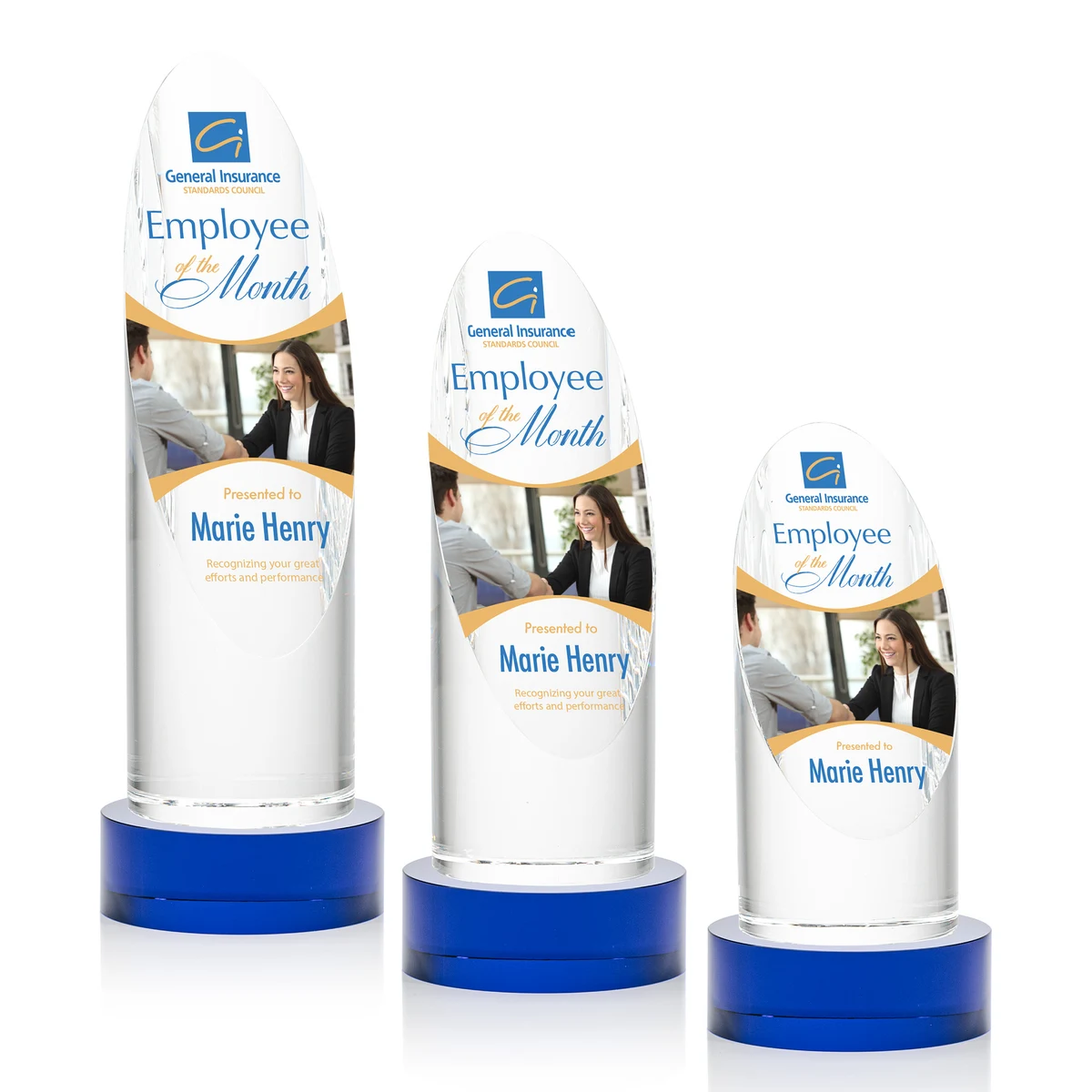 Lauder VividPrint™ Award on Base - Blue 1