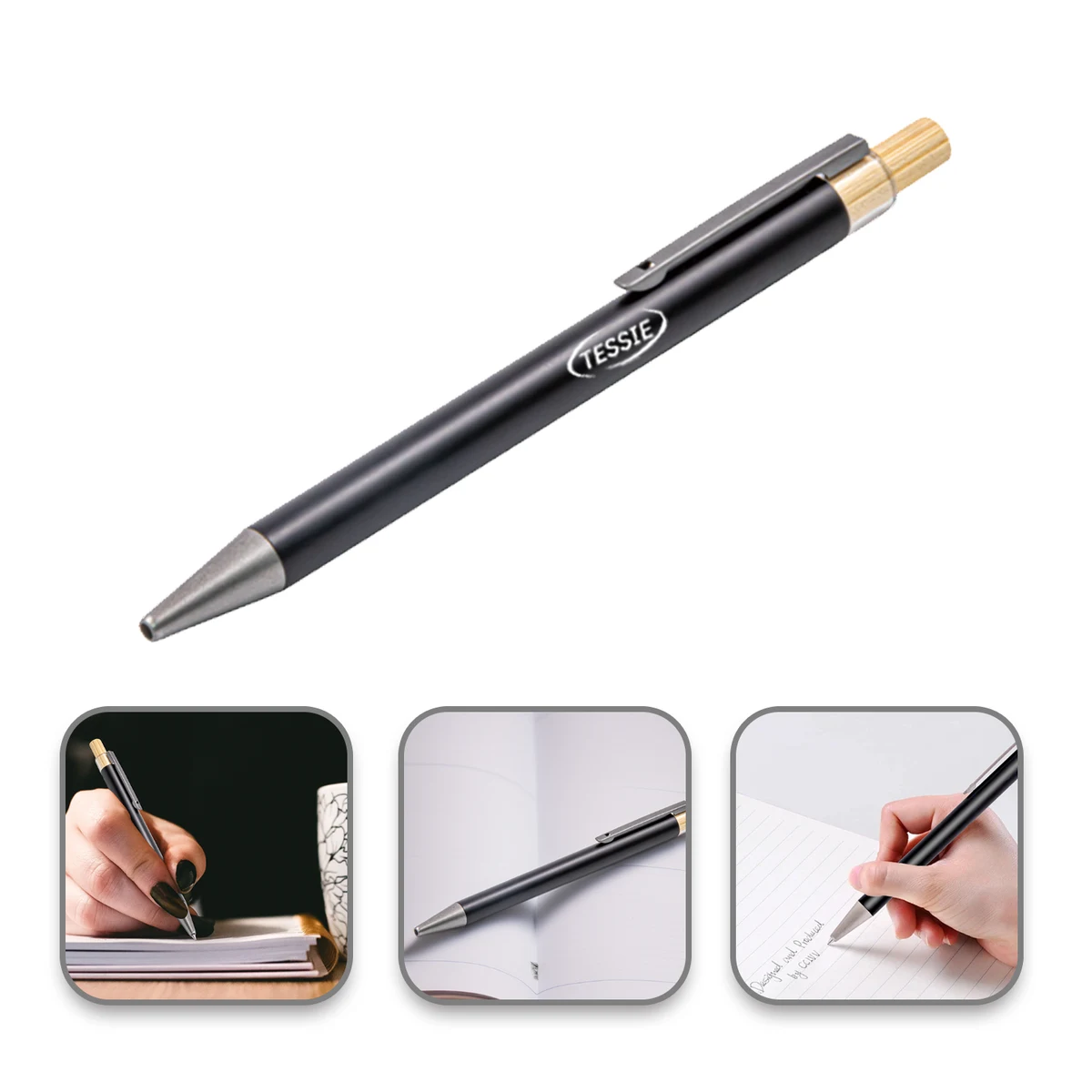 Bamboo Gel Pen with Recycled Metal Barrel 1