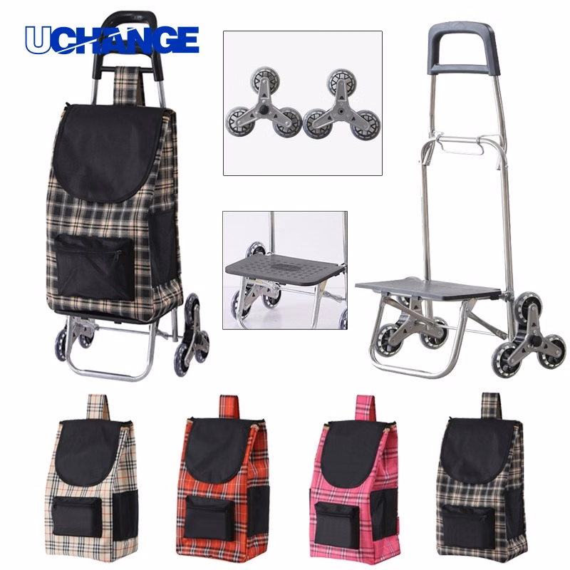 Tri-Wheel Stair Climbing Cart for Groceries