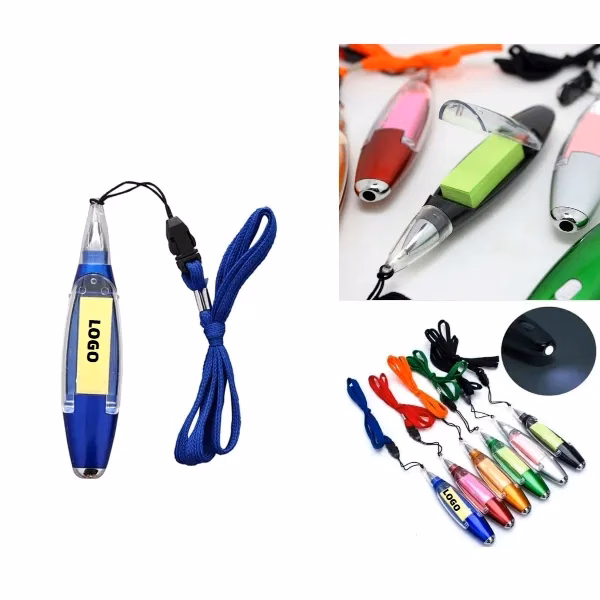 Lanyard Sticky Notes LED Light Pen