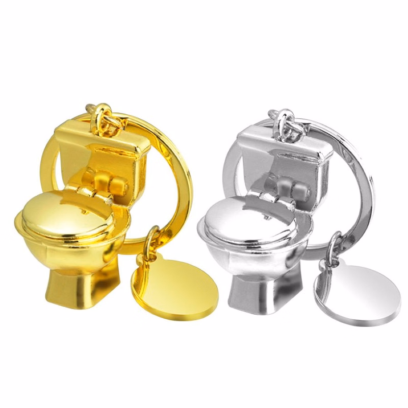 Mini toilet seat keychain