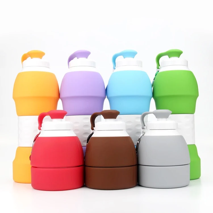 20 oz Food Grade Silicone Folding Water Bottle 1