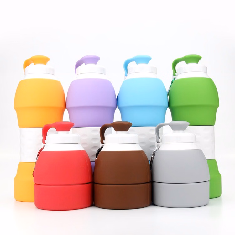 20 oz Food Grade Silicone Folding Water Bottle