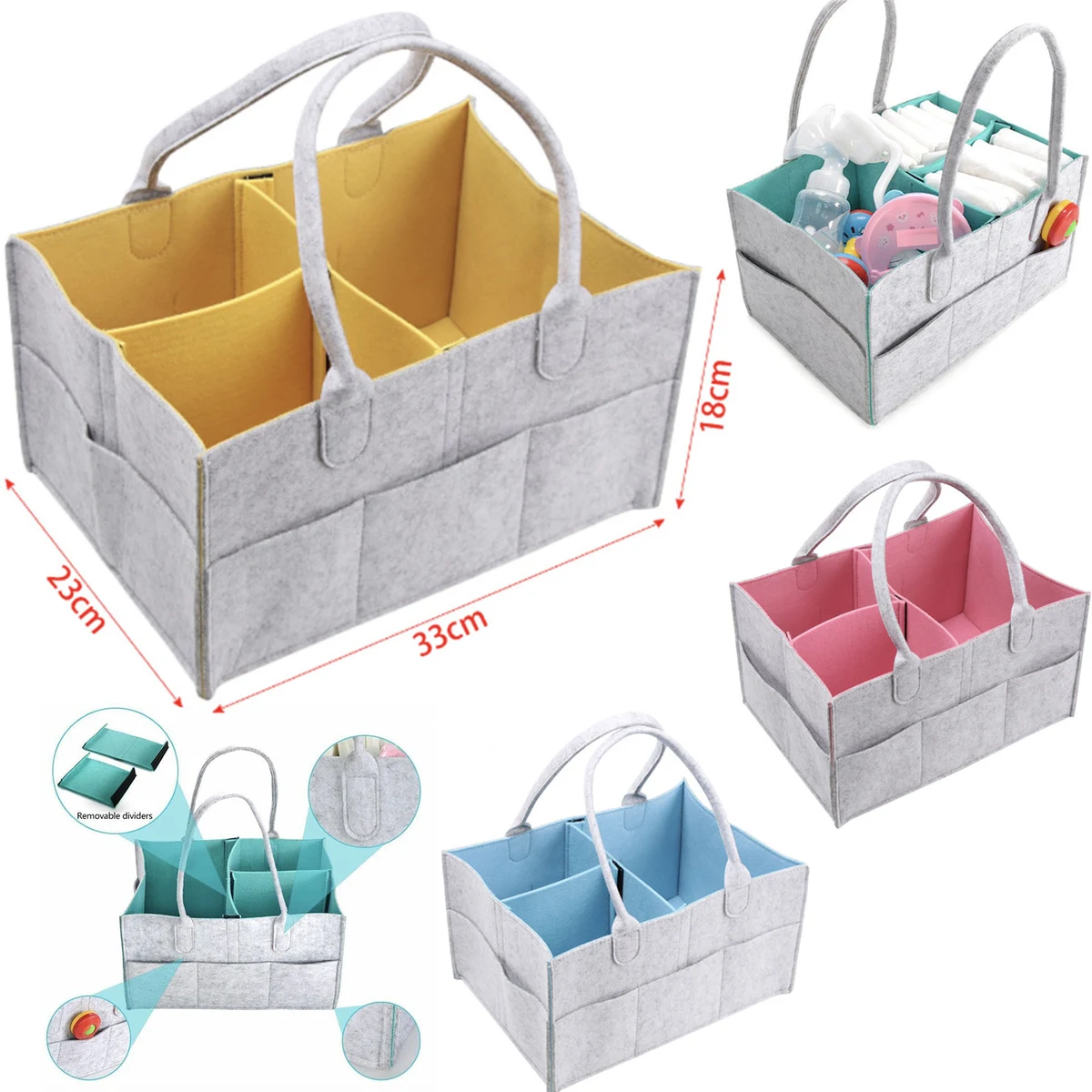 Baby Diaper -Nursery Storage Felt Bag 1