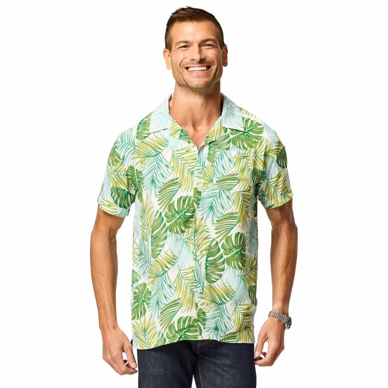 Adult Short-Sleeve Challis Camp Shirt
