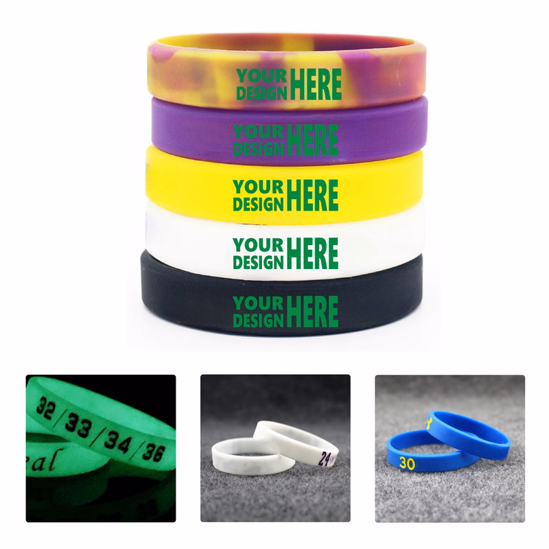 MOQ50 Glow In The Dark Silicone Debossed Wristband Custom Logo