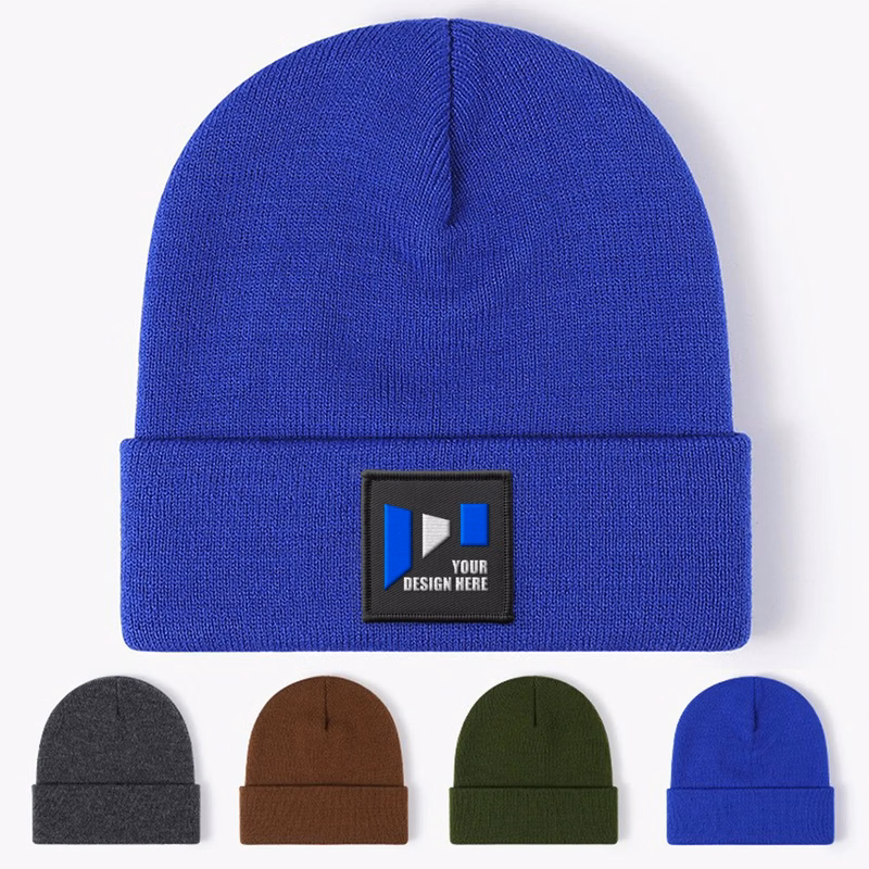 Cotton Embroidered Knitted Beanie