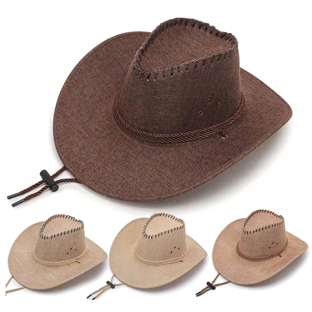Western Outdoor Wide Brim Hat with Strap 1