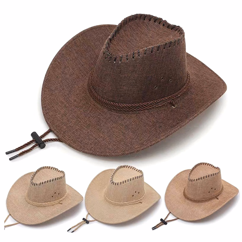 Western Outdoor Wide Brim Hat with Strap