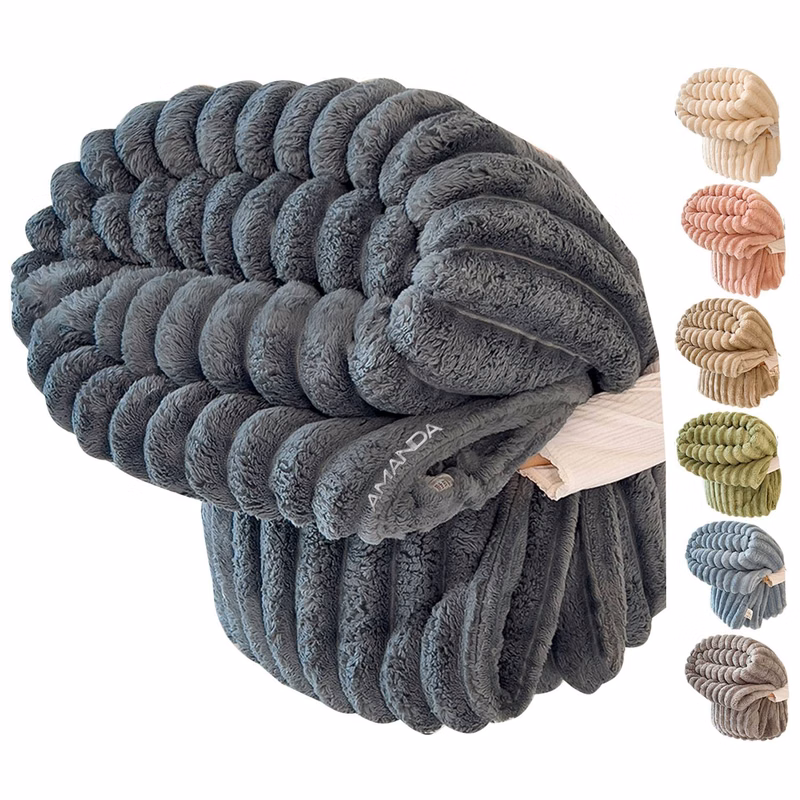 polyester Reversible Double-Sided Sofa Flannel Blanket