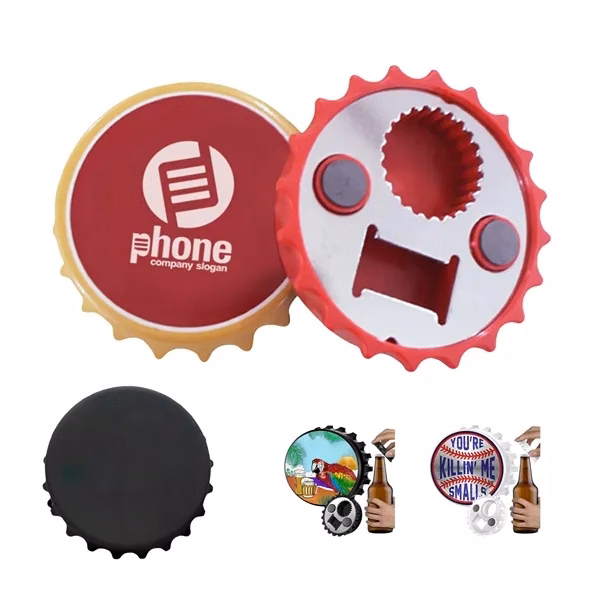 Custom 3.07" Magnetic Bottle Opener Refrigerator Magnet — Hospitality Promo