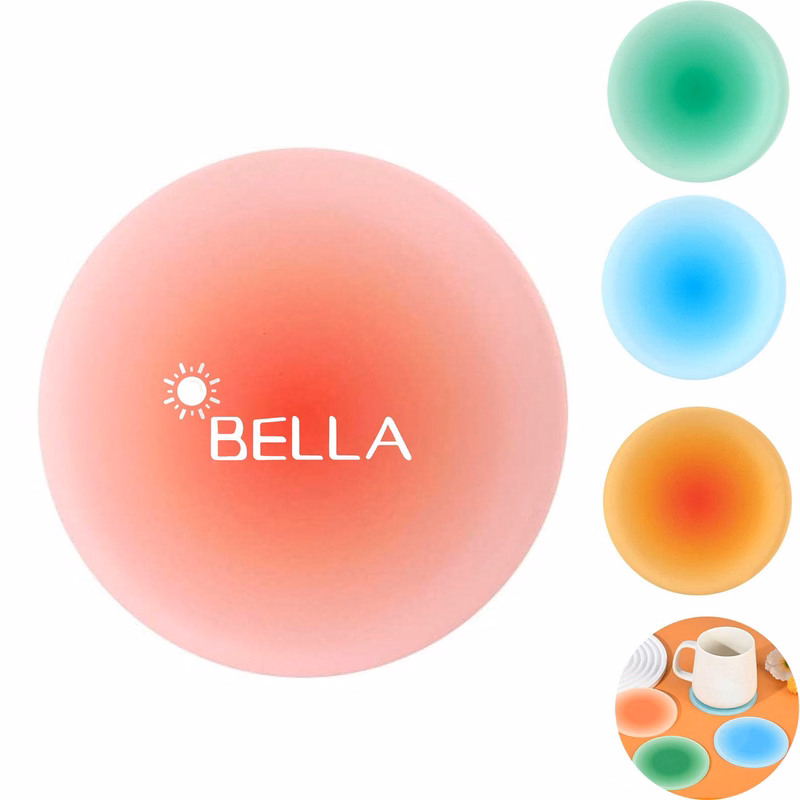 4 PCS Acrylic Round Gradient Cup Coaster Set