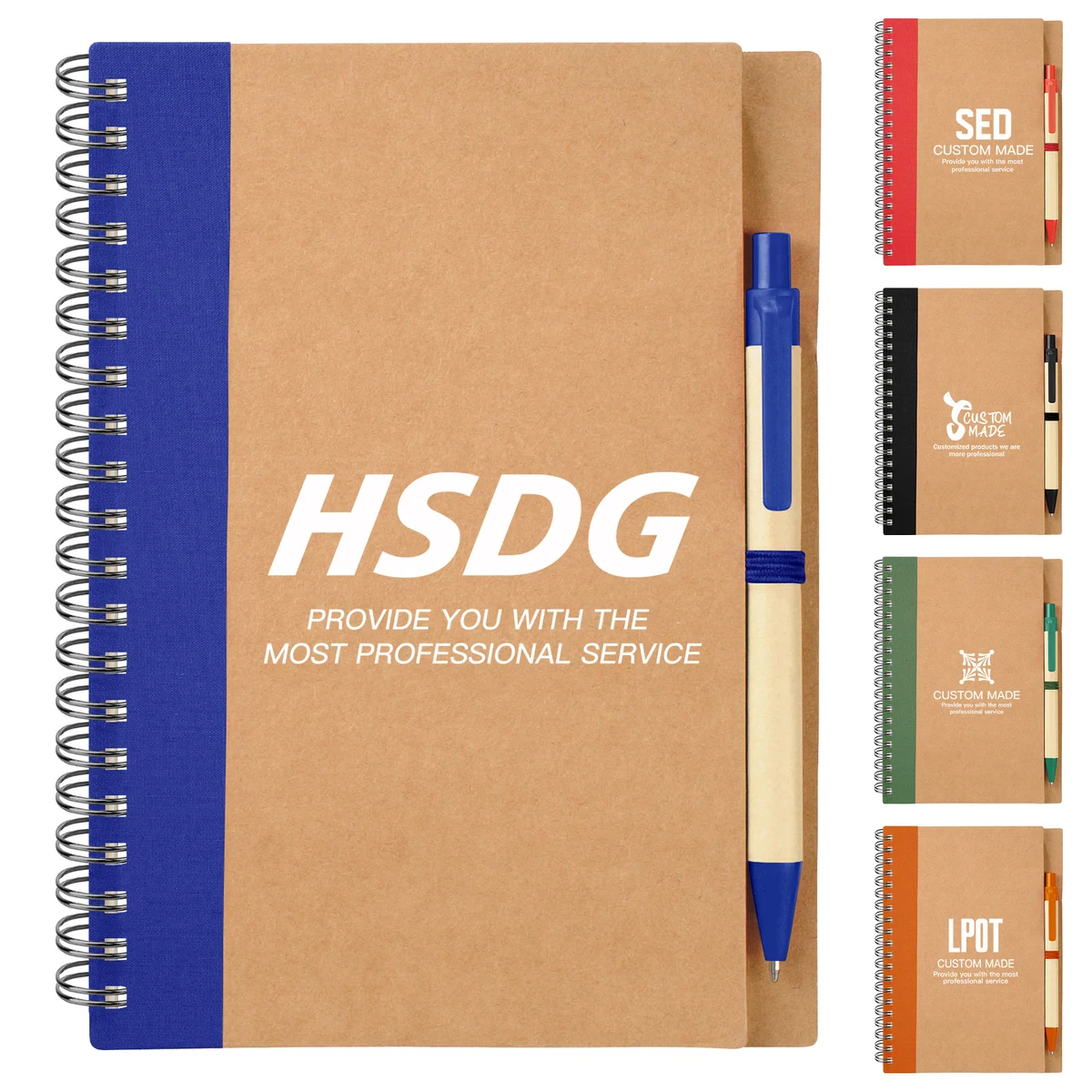 Eco-Inspired Spiral Notebook And Pen Set (5'' x 7'', 60 Sheet) 1