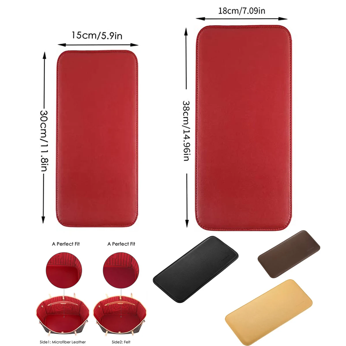 11.8 x 5.9 Inches Felt and Leather Handbag Base Shaper 1