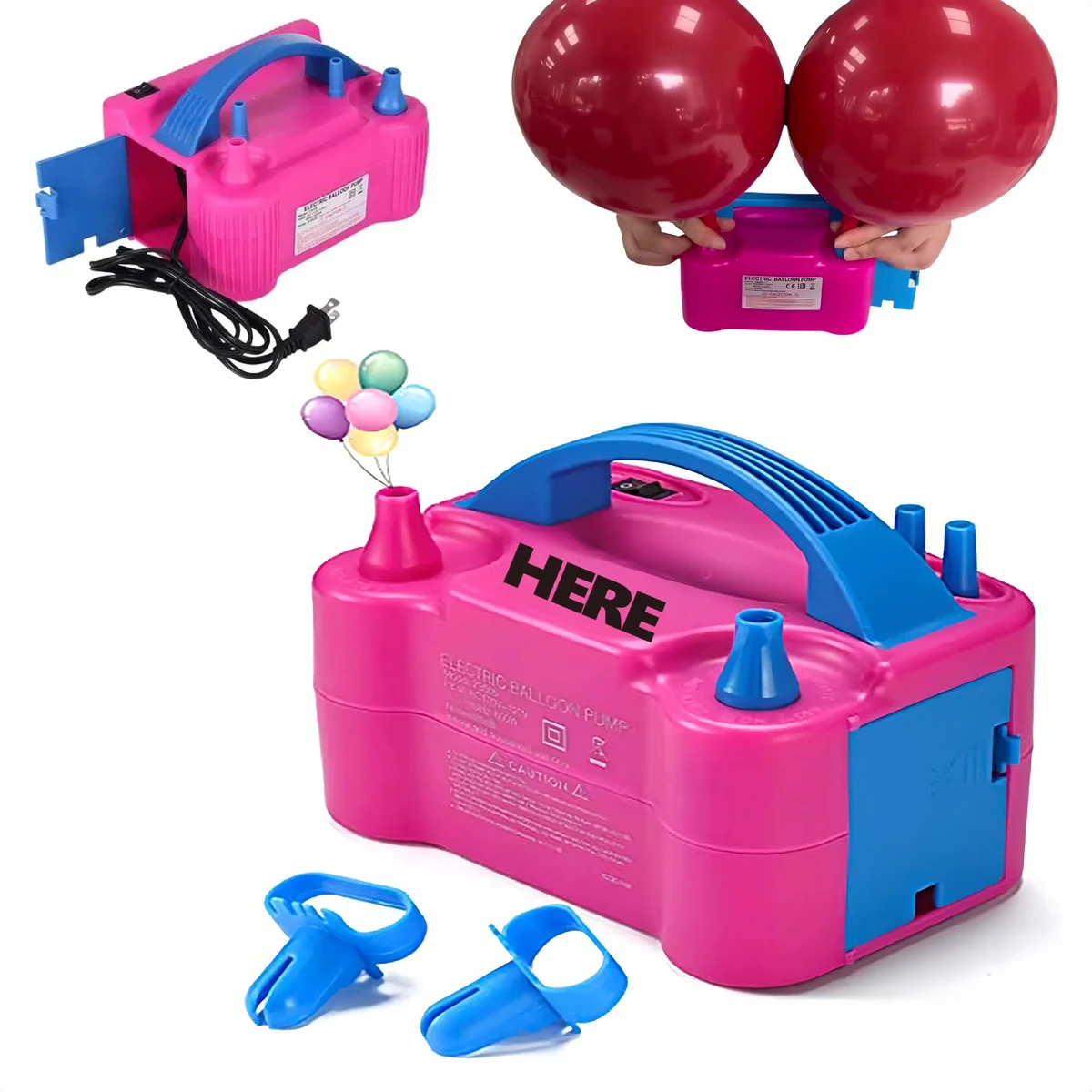 Efficient Dual Nozzle Portable Balloon Pump For Party Decor 1