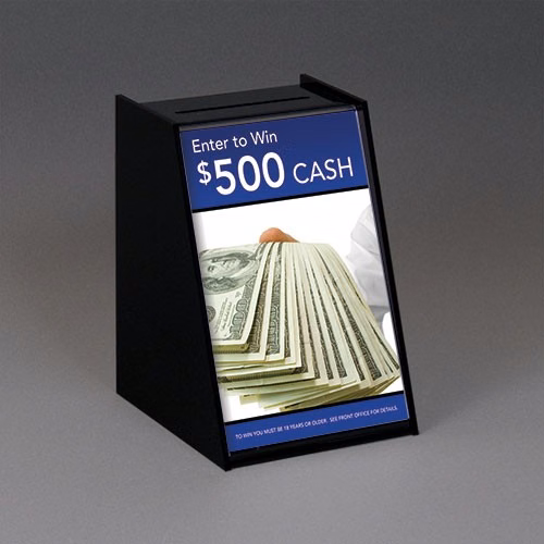 Mini Registration Box, Black Body, w/5.5"w x 8.5"h sign area