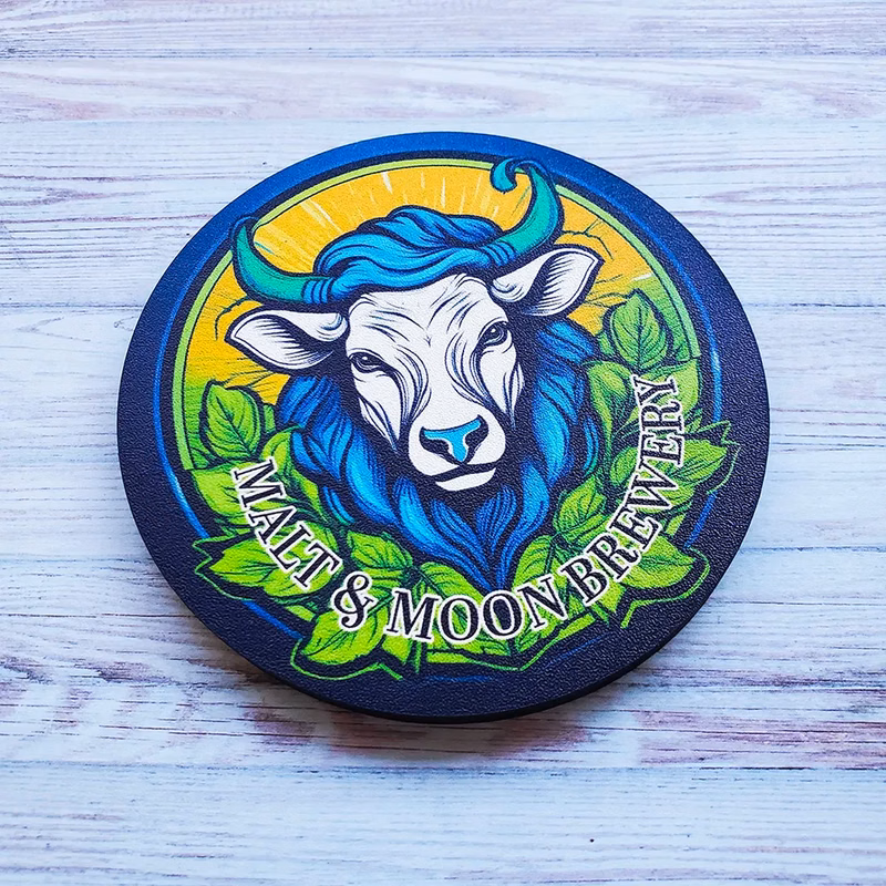 Ultra Vivid Recycled Wood Coaster