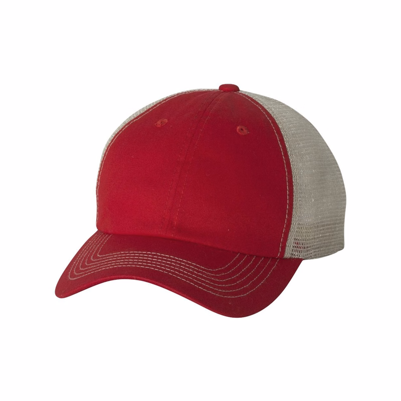 Contrast-Stitch Mesh-Back Cap - 3100