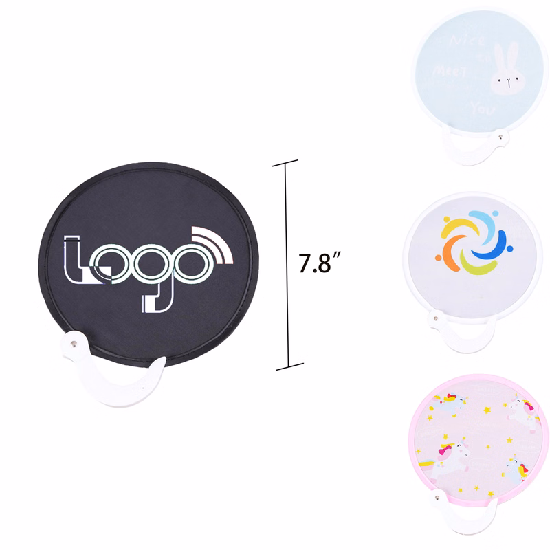 Custom Portable Shrink Folding Cloth Round Fan