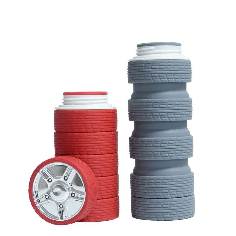 25oz Tire Shape Silicone Folding Water Bottle 1
