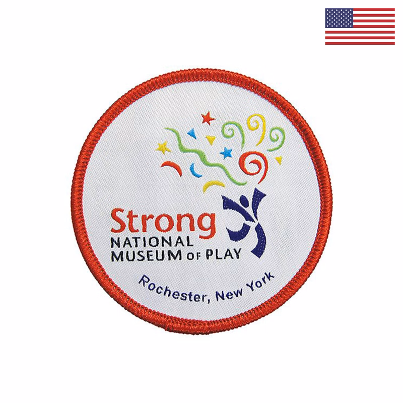 Woven Sticker (Stick-On) Up To 14 Sq. In. w/ Merrowed Edge